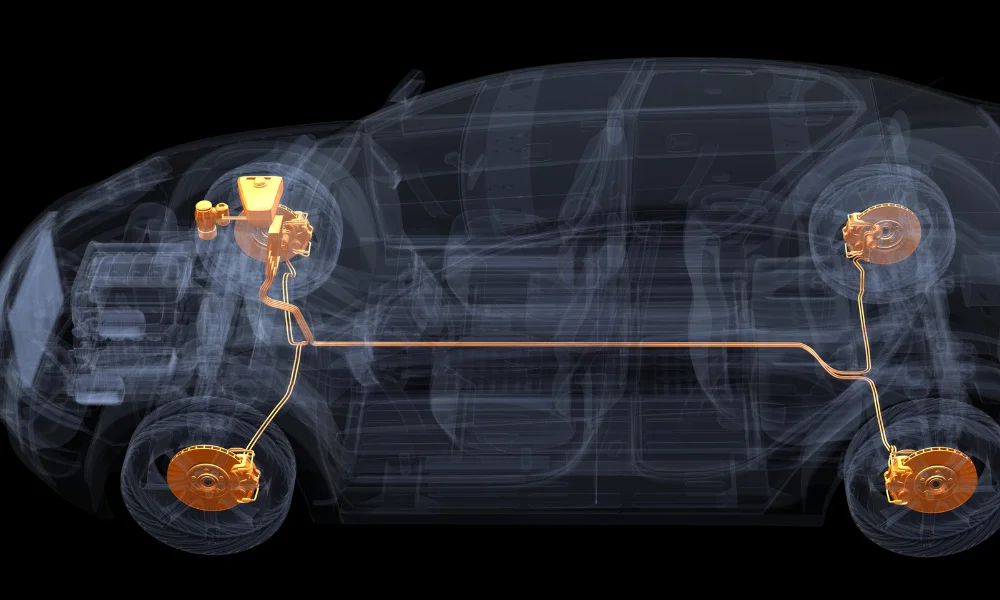 funcionamiento-sistema-frenos-abs Röntgenbild der Bremsanlage eines Autos
