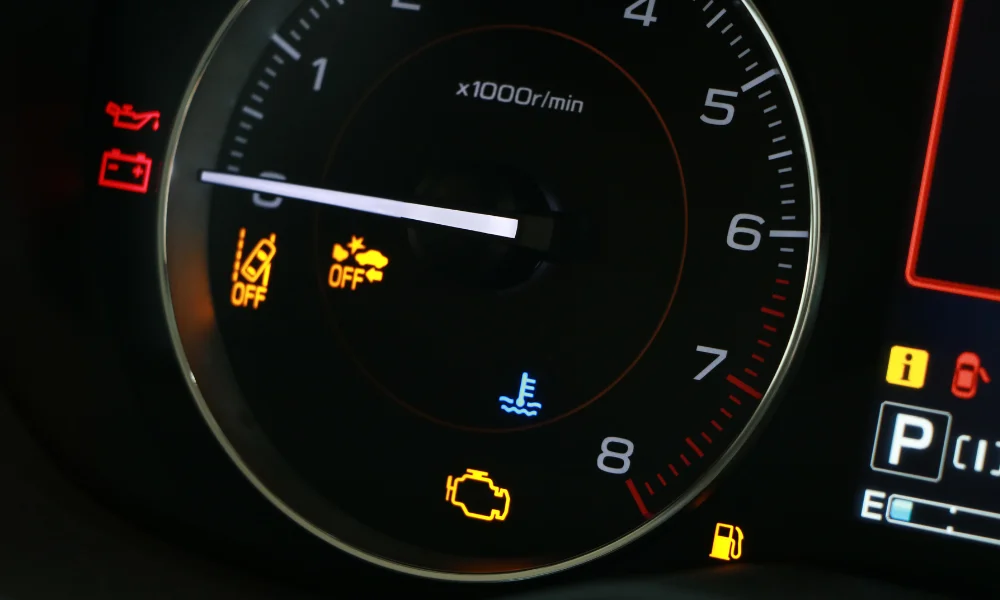 velocímetro con alertas encendidas