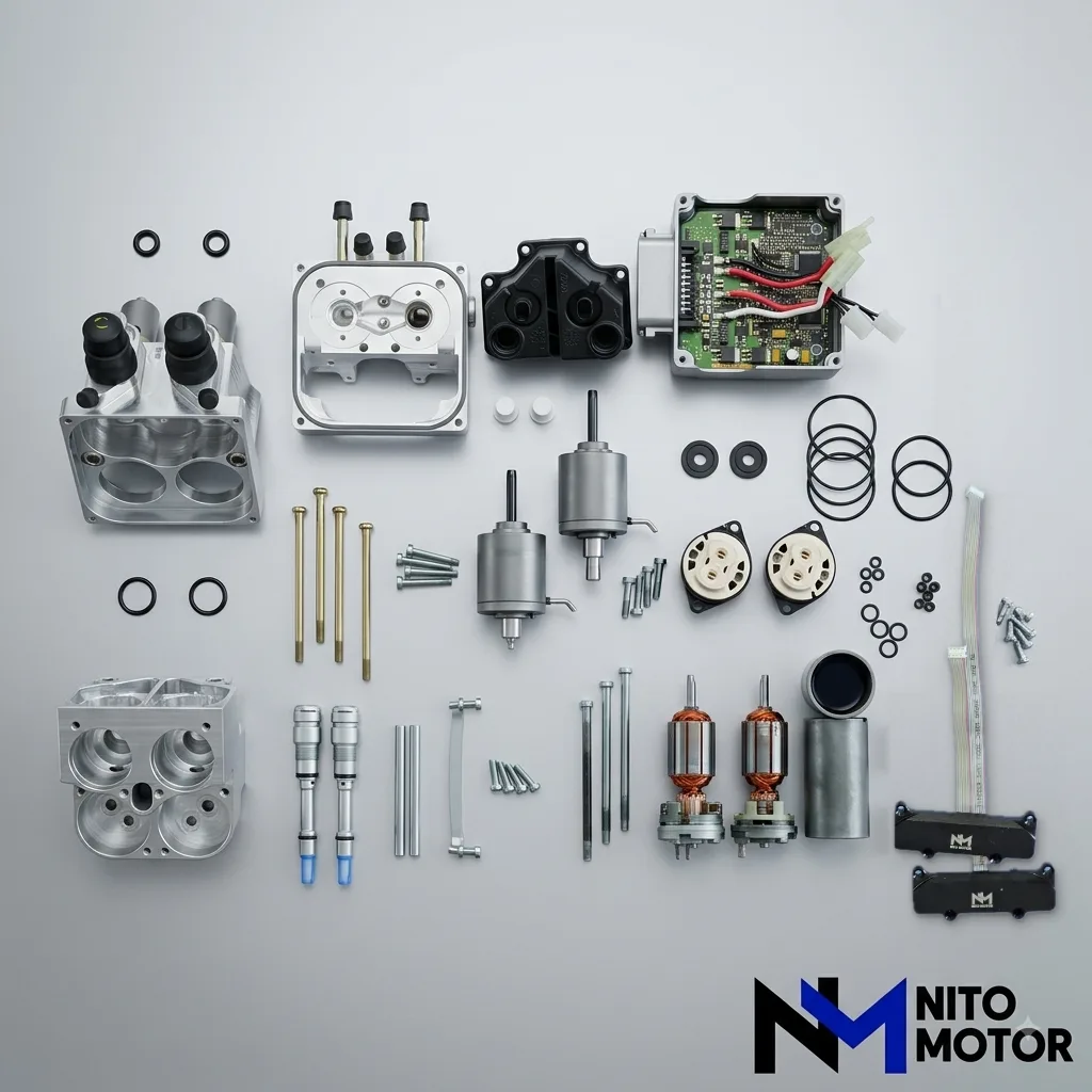 Módulo ABS de una BMW Motorrad despiezado pieza a pieza en el centro técnico de reparaciones de Nito Motor